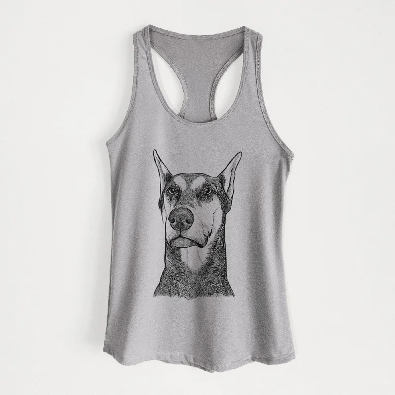 Zeus the Doberman Pinscher - Women's Racerback Tanktop sheer tank top