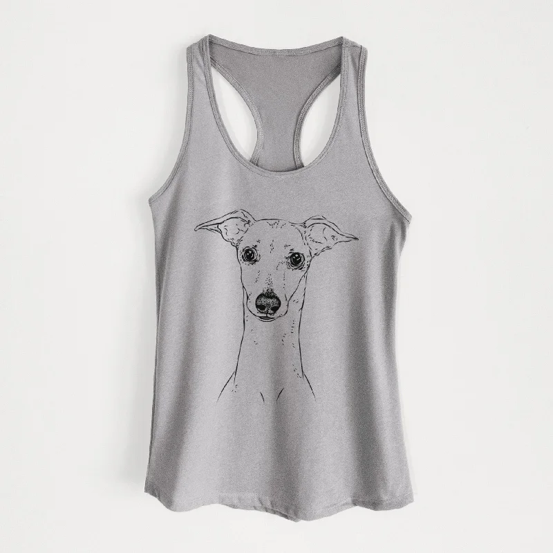 Pip the Italian Greyhound - Women's Racerback Tanktop solid color tank