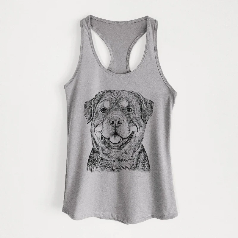 Sig the Rottweiler - Women's Racerback Tanktop cold shoulder tank