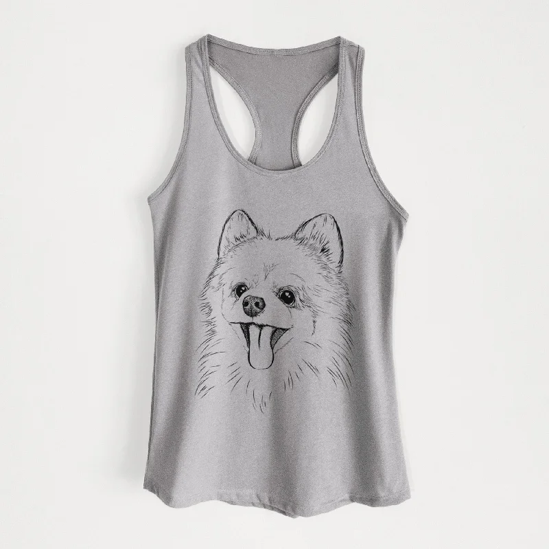 Quinn the Pomeranian - Women's Racerback Tanktop flowy tank top