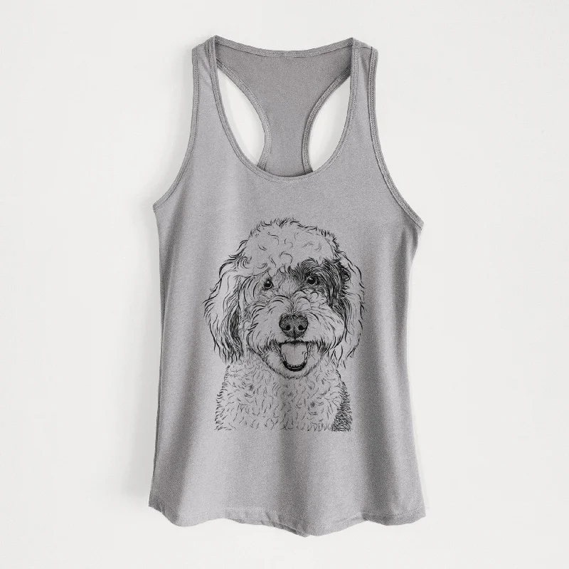 Sherlock the Sheepadoodle - Women's Racerback Tanktop glitter tank top