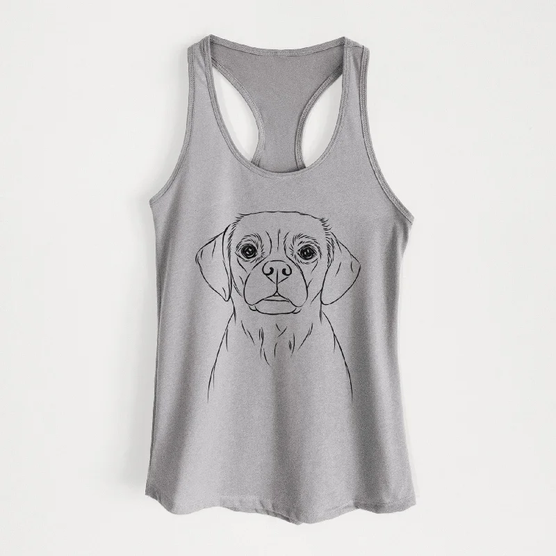 Popcorn the Puggle - Women's Racerback Tanktop long tank top