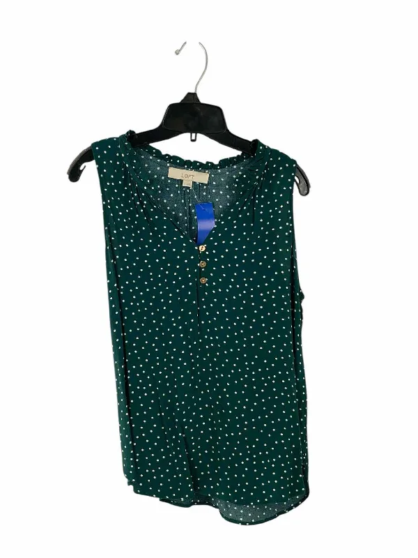 Loft Size S Green White Polka Dot Tank Top rhinestone tank top