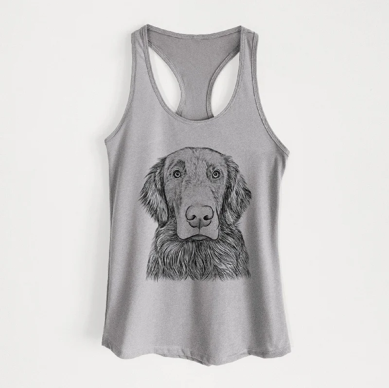 Pippin the Flat Coated Retriever - Women's Racerback Tanktop tie dye tank