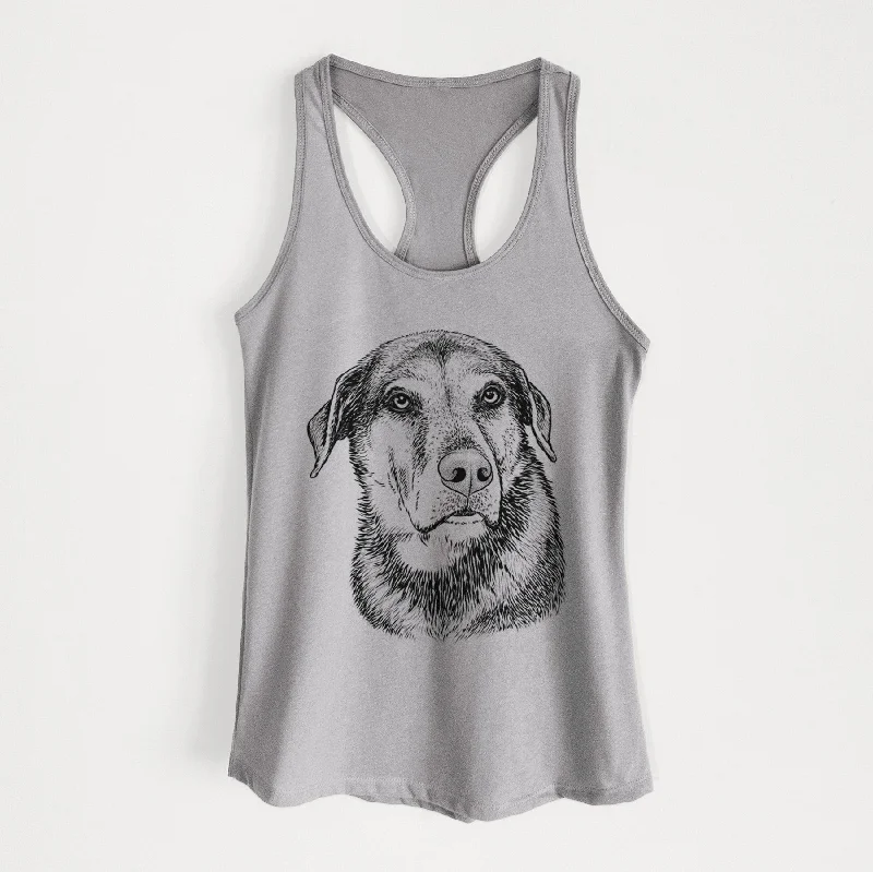 Lobo the Shepherd Mix - Women's Racerback Tanktop bronze tank top