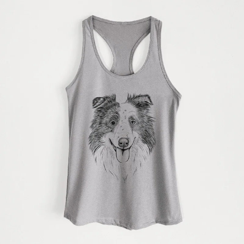 Lady Bug the Border Collie - Women's Racerback Tanktop relaxed fit tank