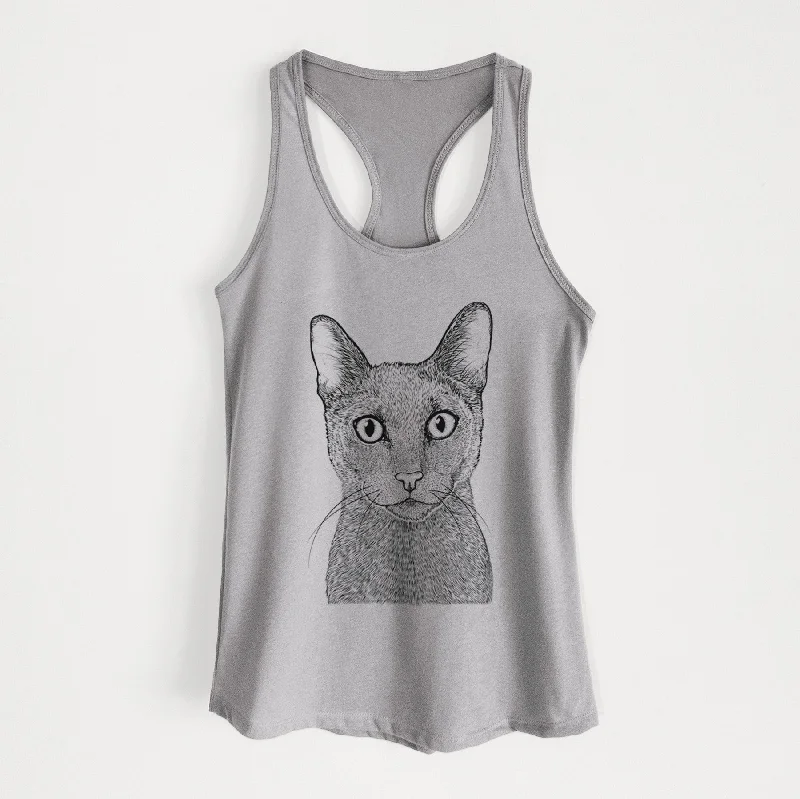 Stanley the Russian Blue Cat - Women's Racerback Tanktop adorable tank top