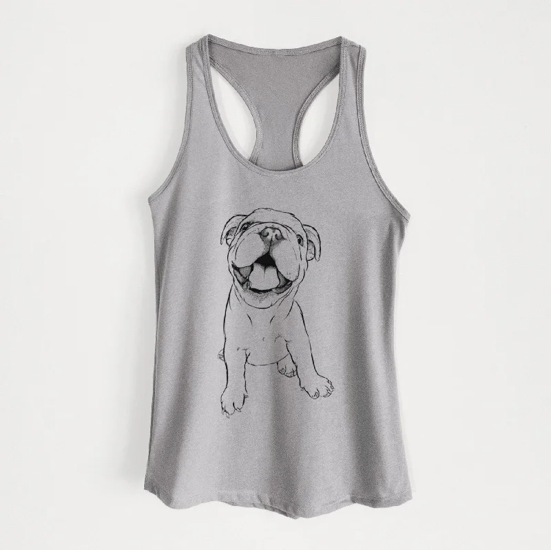 Tyke the English Bulldog - Women's Racerback Tanktop coral tank top