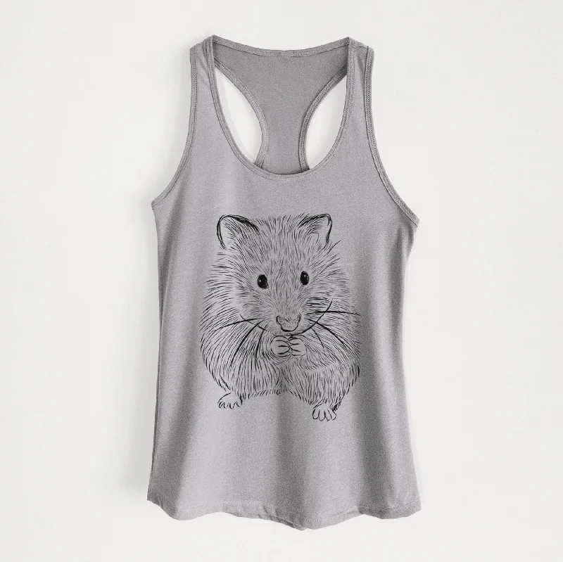 Twitch the Hamster - Women's Racerback Tanktop charcoal tank top