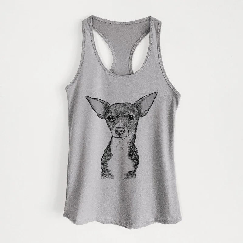 Tiny Archie the Mixed Breed - Women's Racerback Tanktop cold shoulder tank