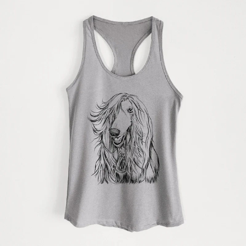 Sterling the Afghan Hound - Women's Racerback Tanktop stylish tank top