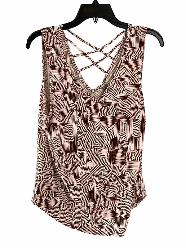 Title Nine Size L White Red Print Tank Top sheer tank top