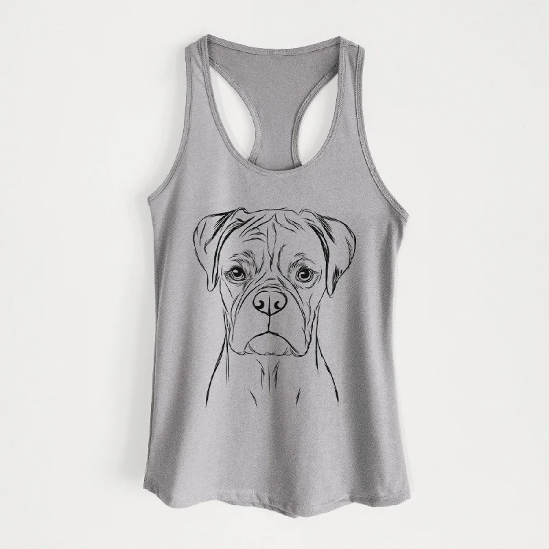 Reese the Boxer - Women's Racerback Tanktop peach tank top