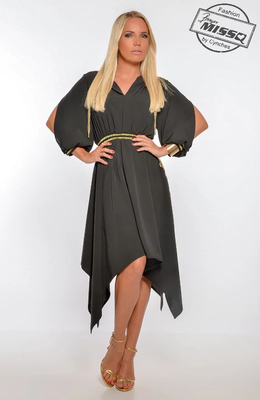 MissQ Jasmine Gold & Black Party Dress Tunics Sophisticated sleek