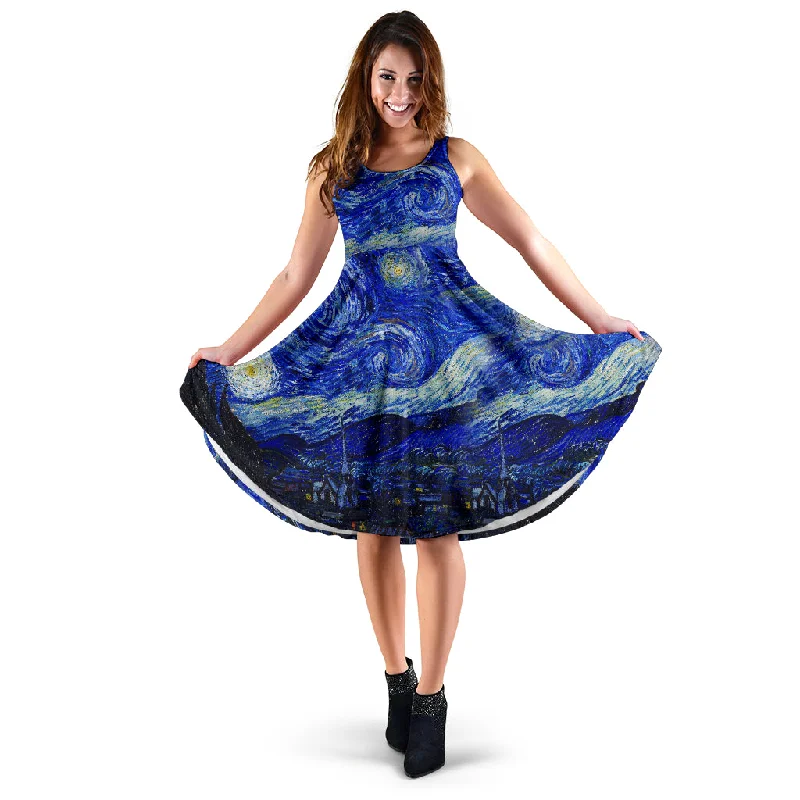 Van Gogh Starry Night Dress (DREVGST) Tunics Versatile functional