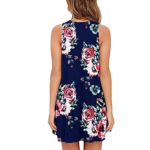 Women's Dress Sweet & Cute Dress Ladies Casual Sleeveless Casual Printed Summer O-Neck Dress Fancy Cocktail Dress Party Dress Maxi A-line Dress Tunics Practical easy-care