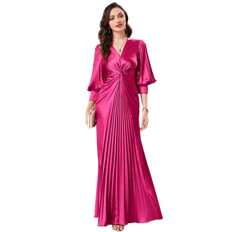 Slim Fit Lantern Sleeve Evening Dress Plus Size Party Party Dress Tunics Party sparkling